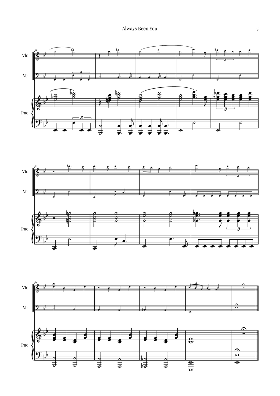 Always Been You Piano Trio scores gallery preview page 5