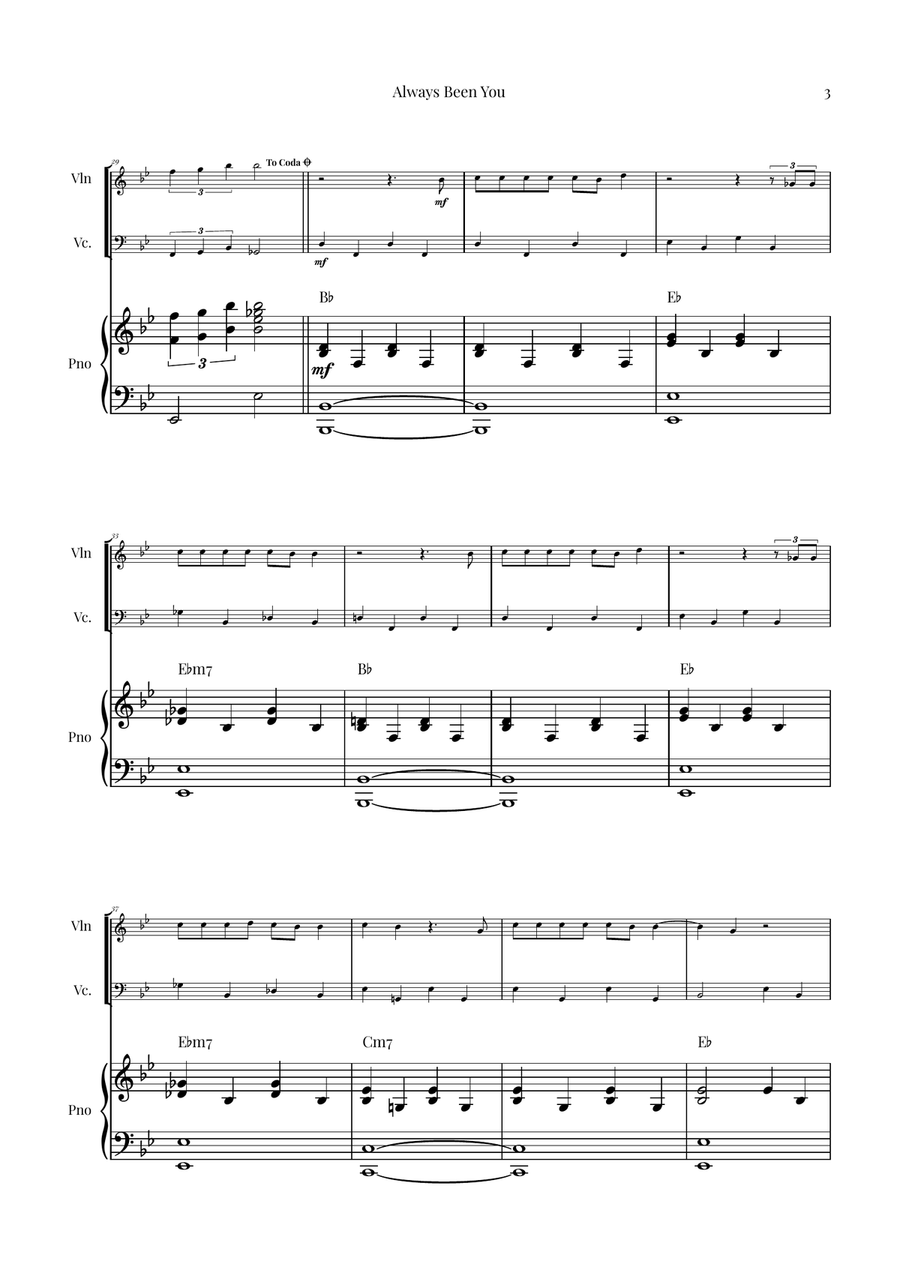 Always Been You Piano Trio scores gallery preview page 3