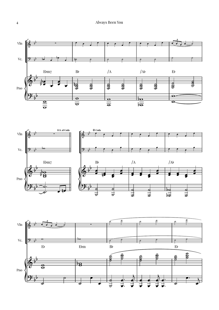 Always Been You Piano Trio scores gallery preview page 4