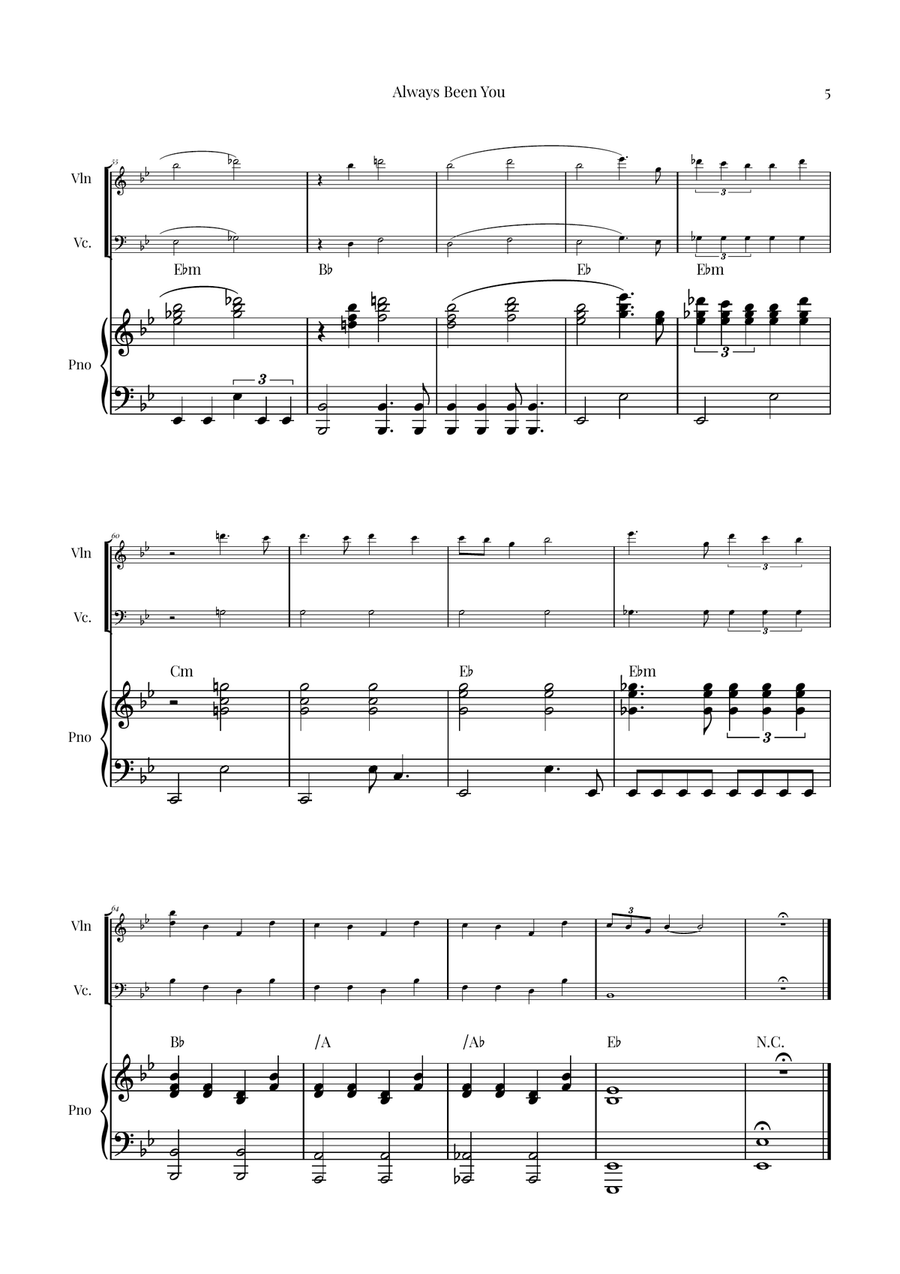 Always Been You Piano Trio scores gallery preview page 5
