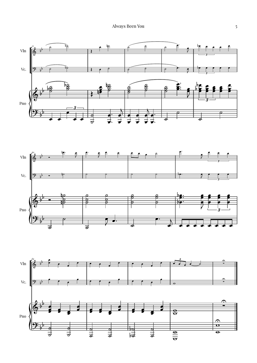 Always Been You Piano Trio scores gallery preview page 5