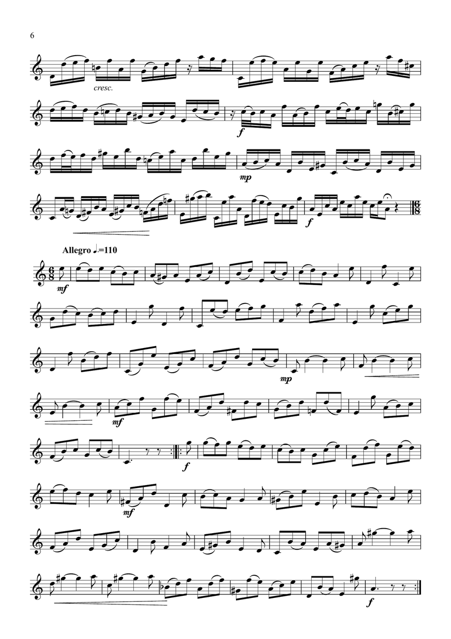 Telemann - 12 Fantasias for solo clarinet B-Flat Clarinet scores gallery preview page 6