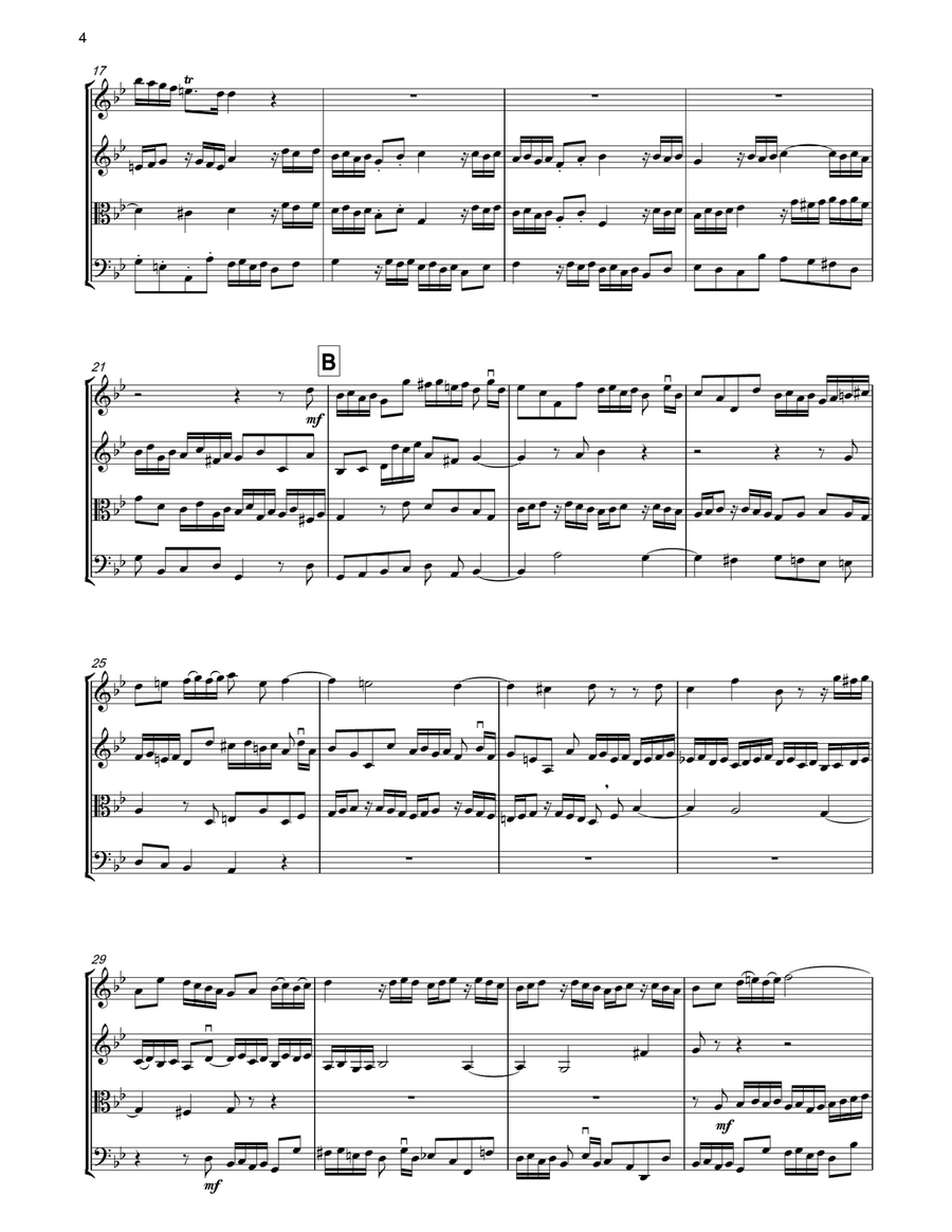 J.S.BACH Fugue in G minor BWV542 String Quartet scores gallery preview page 3