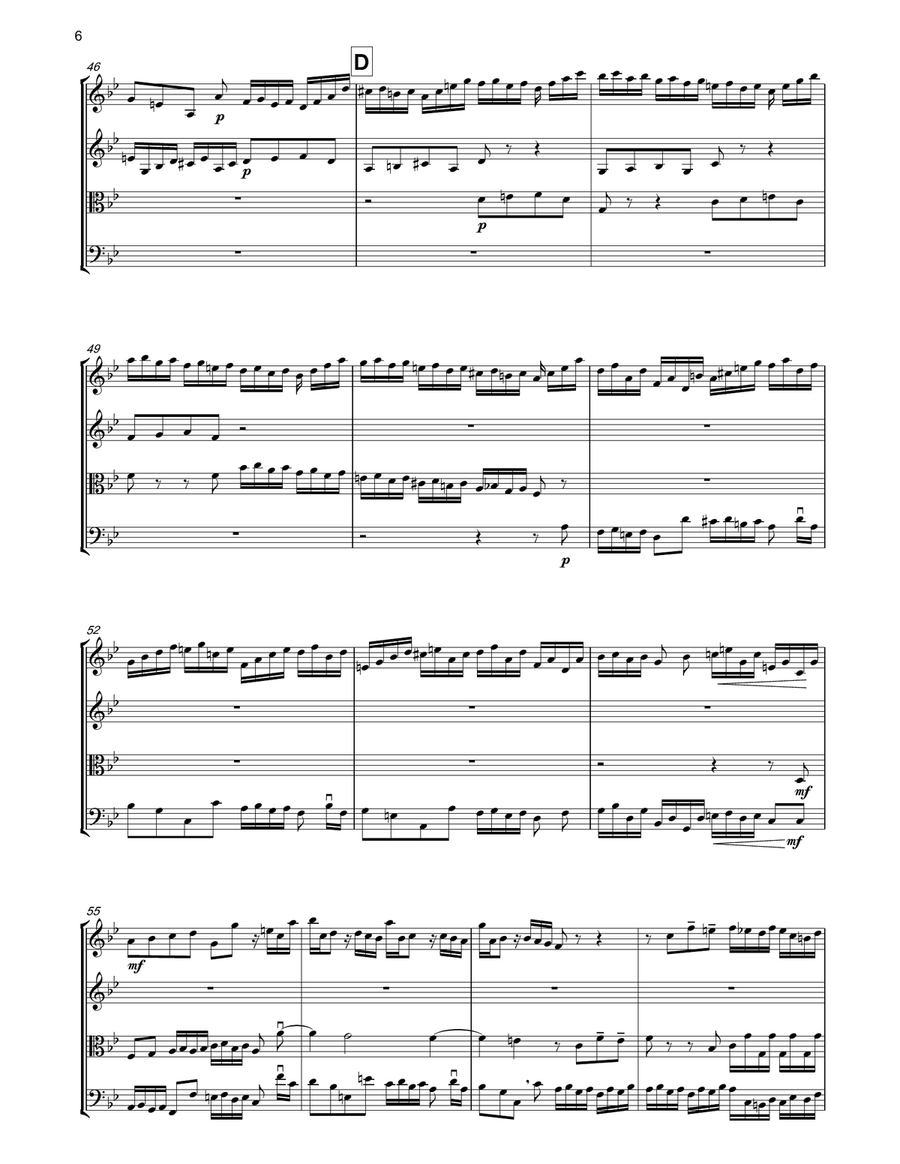 J.S.BACH Fugue in G minor BWV542 String Quartet scores gallery preview page 5
