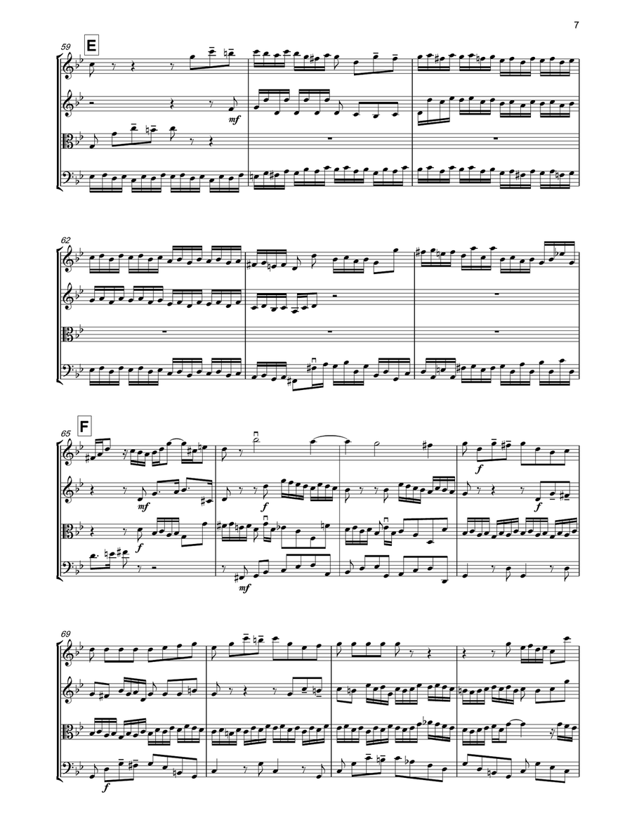J.S.BACH Fugue in G minor BWV542 String Quartet scores gallery preview page 6