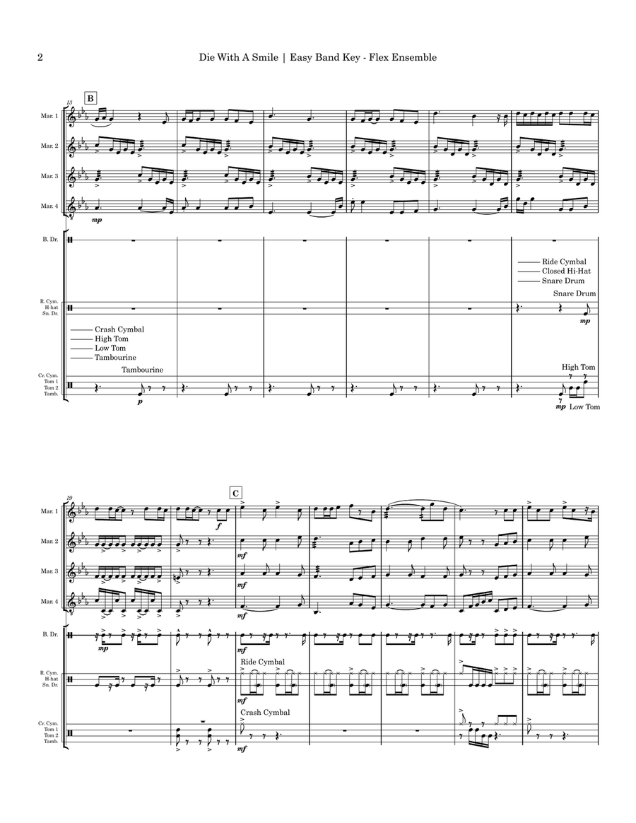 Die With A Smile Small Ensemble scores gallery preview page 2