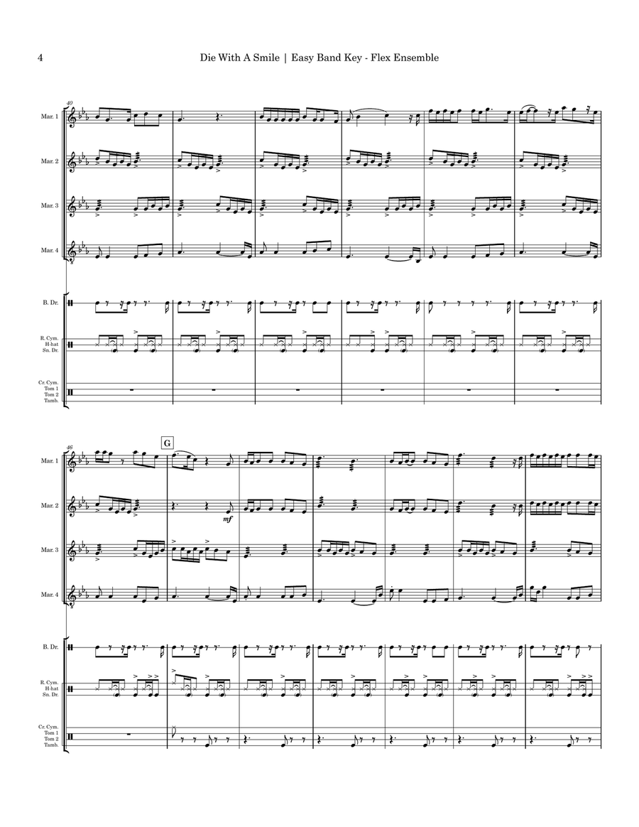 Die With A Smile Small Ensemble scores gallery preview page 4