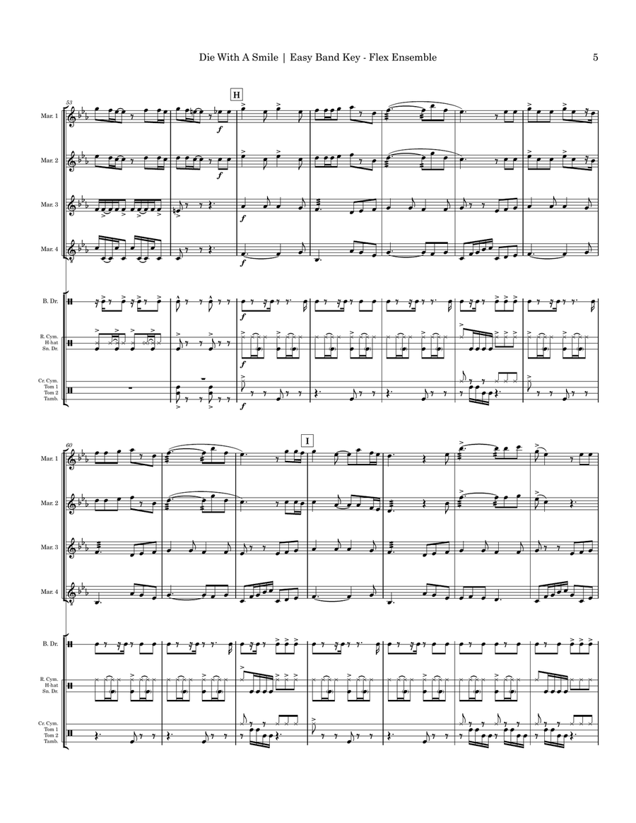 Die With A Smile Small Ensemble scores gallery preview page 5