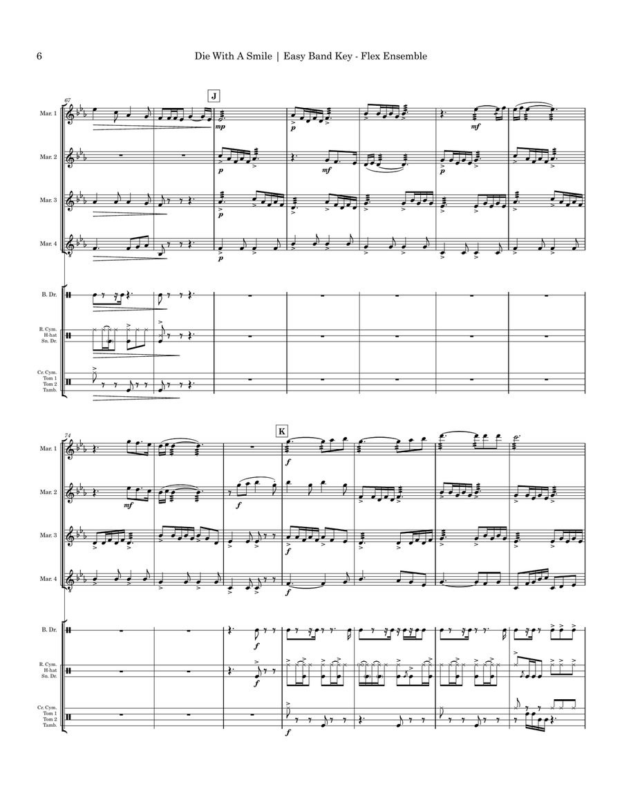 Die With A Smile Small Ensemble scores gallery preview page 6