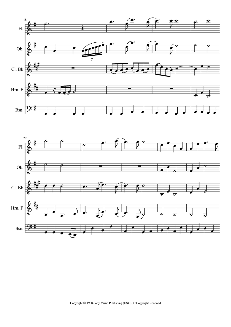 Good Night Woodwind Quintet scores gallery preview page 4