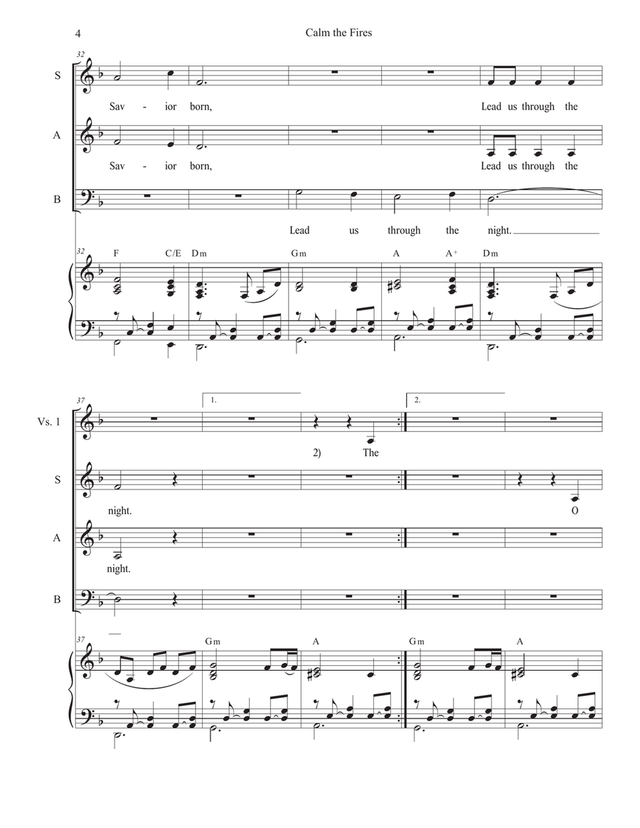 Calm the Fires (SAB) Calm the Fires (SAB) 3-Part scores gallery preview page 4