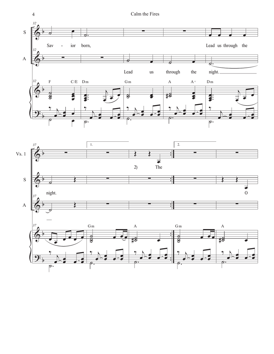 Calm the Fires (2-part choir - (SA) SA scores gallery preview page 4