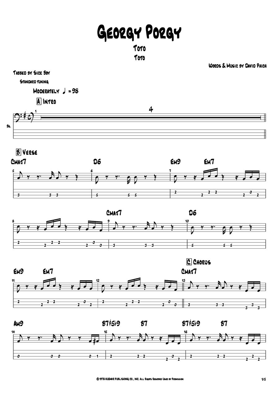 Georgy Porgy Georgy Porgy Acoustic Guitar scores gallery preview page 1