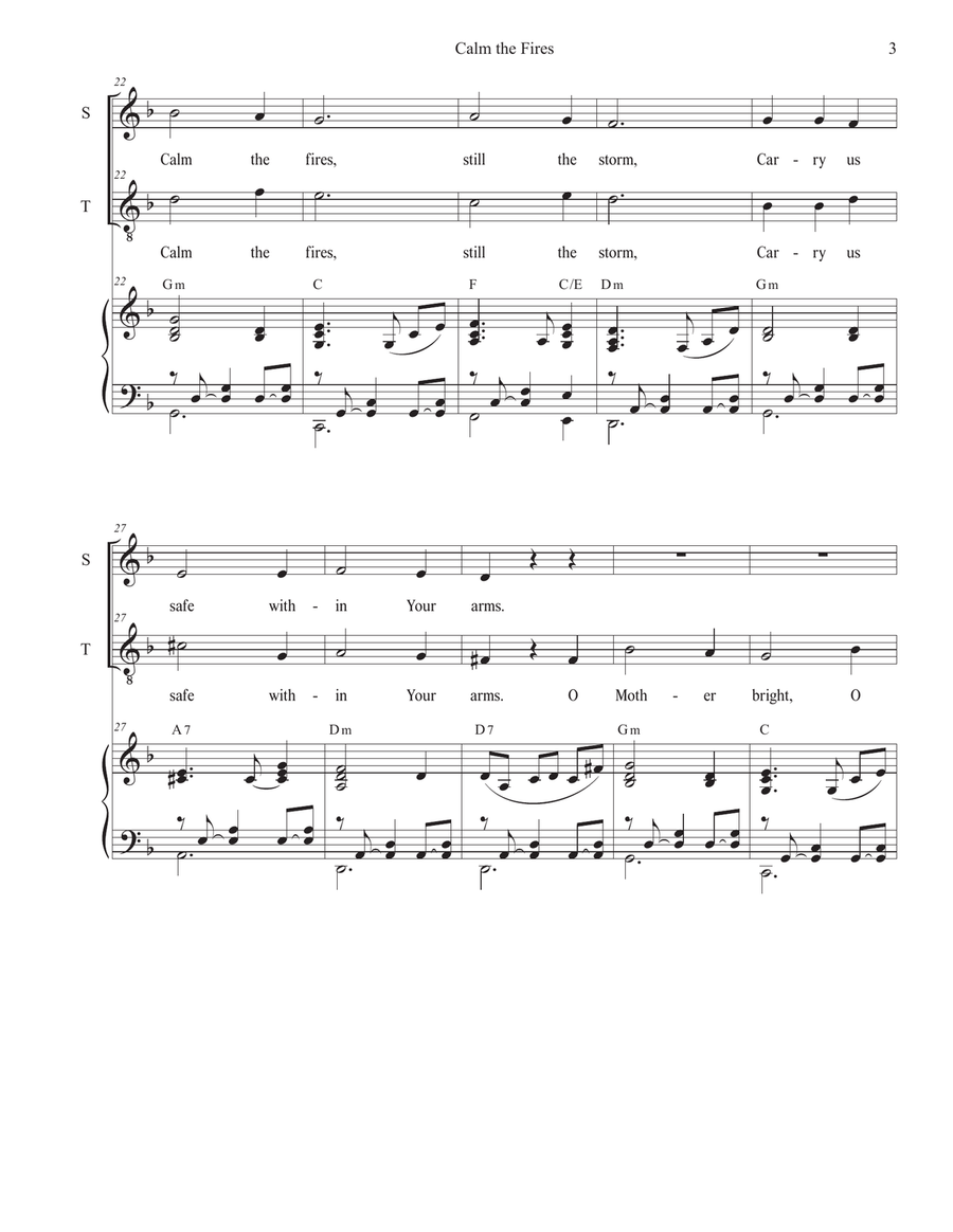 Calm the Fires (Duet for Soprano and Tenor solo) Tenor Voice scores gallery preview page 3
