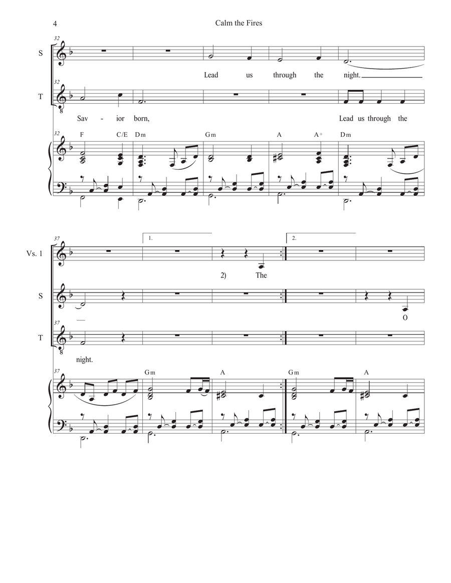 Calm the Fires (Duet for Soprano and Tenor solo) Tenor Voice scores gallery preview page 4