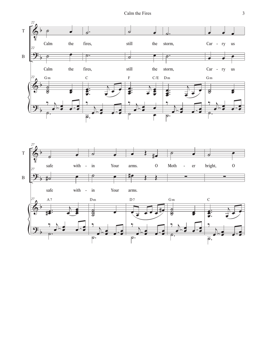 Calm the Fires (Duet for Tenor and Bass solo) Tenor Voice scores gallery preview page 3