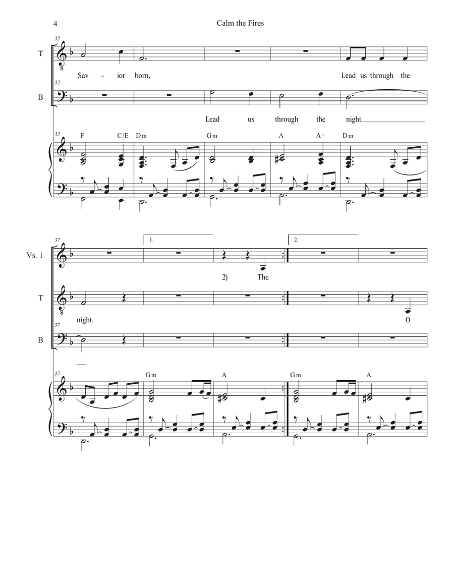 Calm the Fires (Duet for Tenor and Bass solo) Tenor Voice scores gallery preview page 4