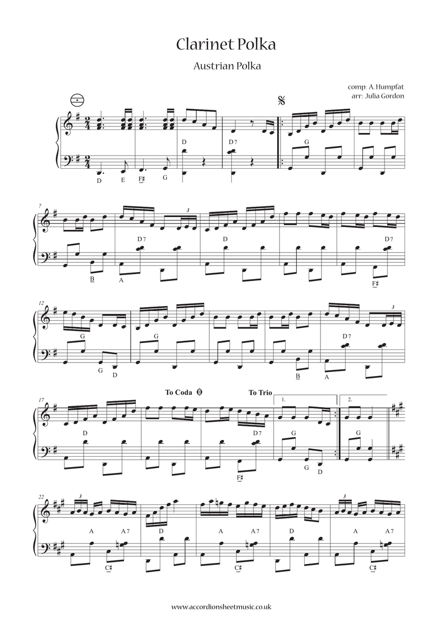 Clarinet Polka Clarinet Polka Clarinet scores gallery preview page 1