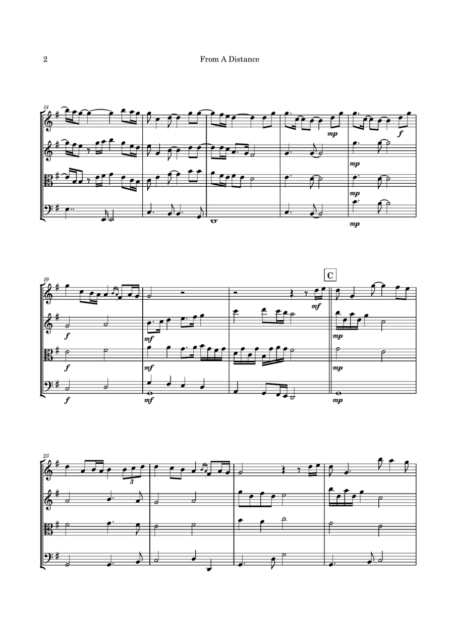 From A Distance String Quartet scores gallery preview page 5