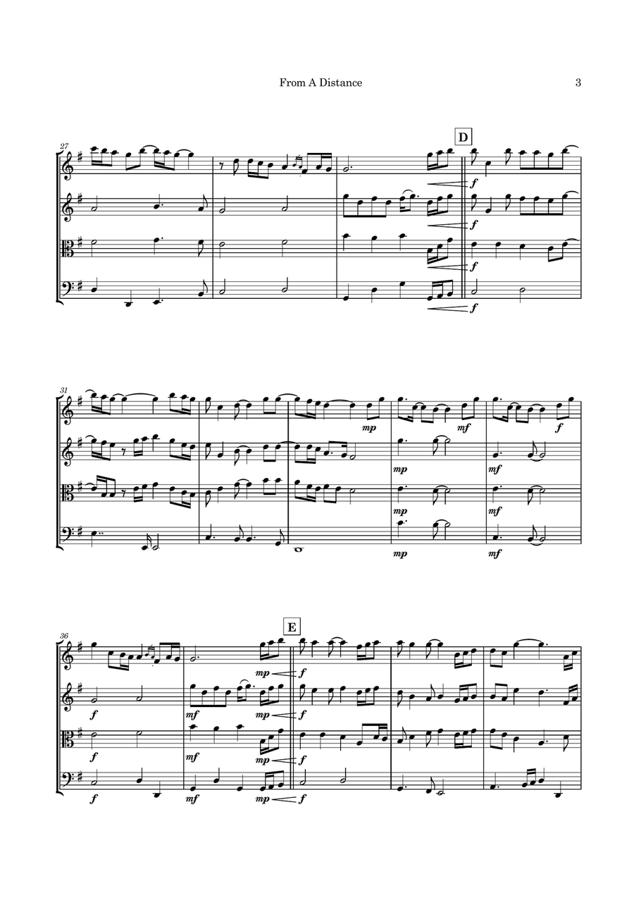 From A Distance String Quartet scores gallery preview page 6
