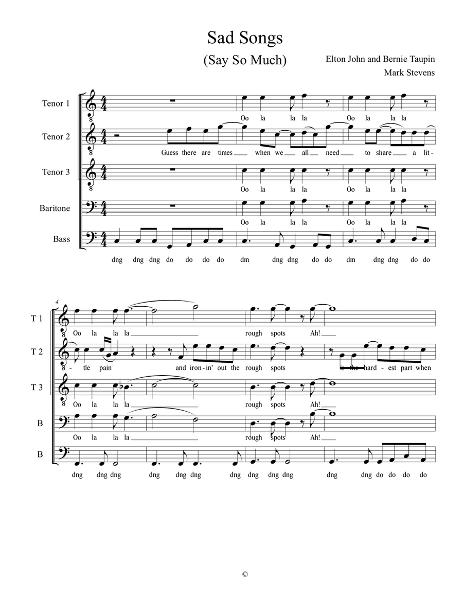 Sad Songs (Say So Much) Sad Songs (Say So Much) Choir scores gallery preview page 2