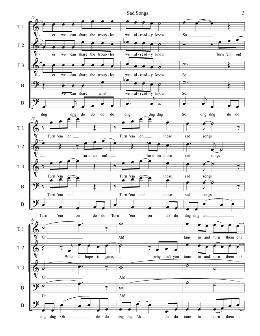 Sad Songs (Say So Much) Sad Songs (Say So Much) Choir scores gallery preview page 4