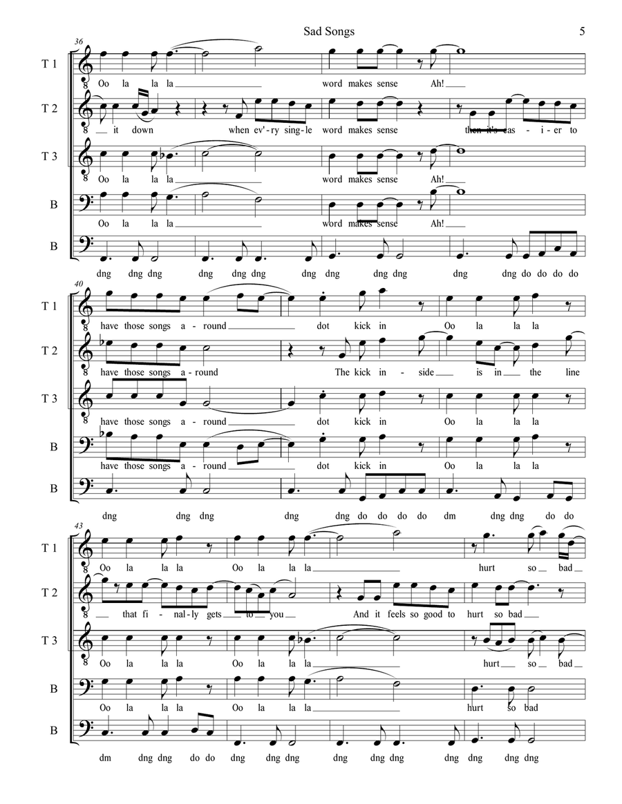 Sad Songs (Say So Much) Sad Songs (Say So Much) Choir scores gallery preview page 6