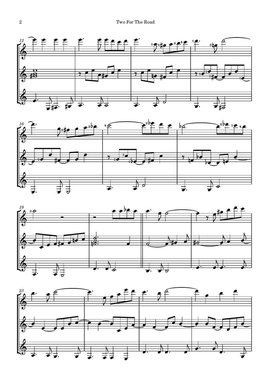Two For The Road Two For The Road Guitar Ensemble scores gallery preview page 3