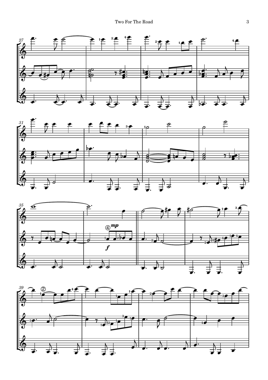Two For The Road Two For The Road Guitar Ensemble scores gallery preview page 4