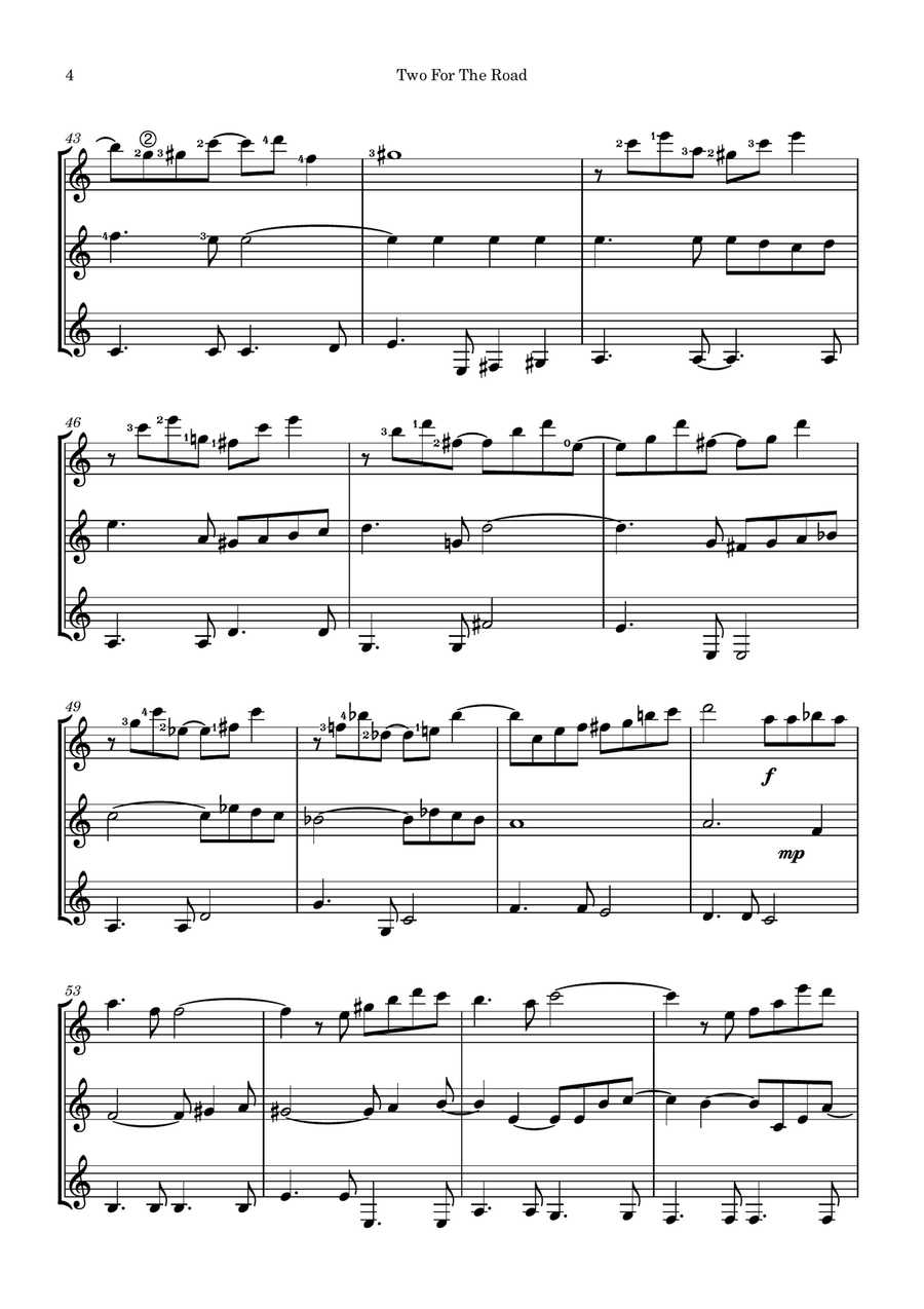Two For The Road Two For The Road Guitar Ensemble scores gallery preview page 5