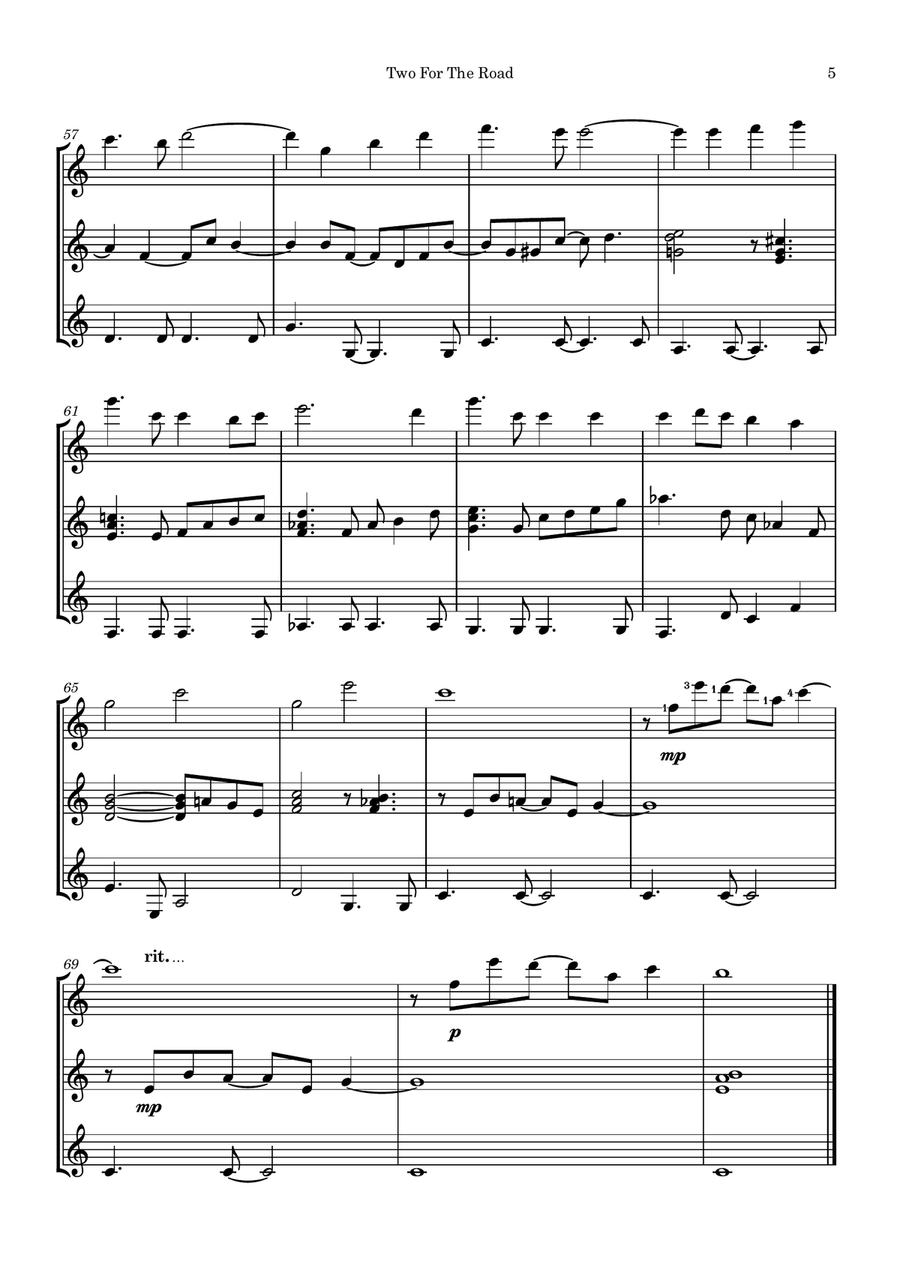 Two For The Road Two For The Road Guitar Ensemble scores gallery preview page 6