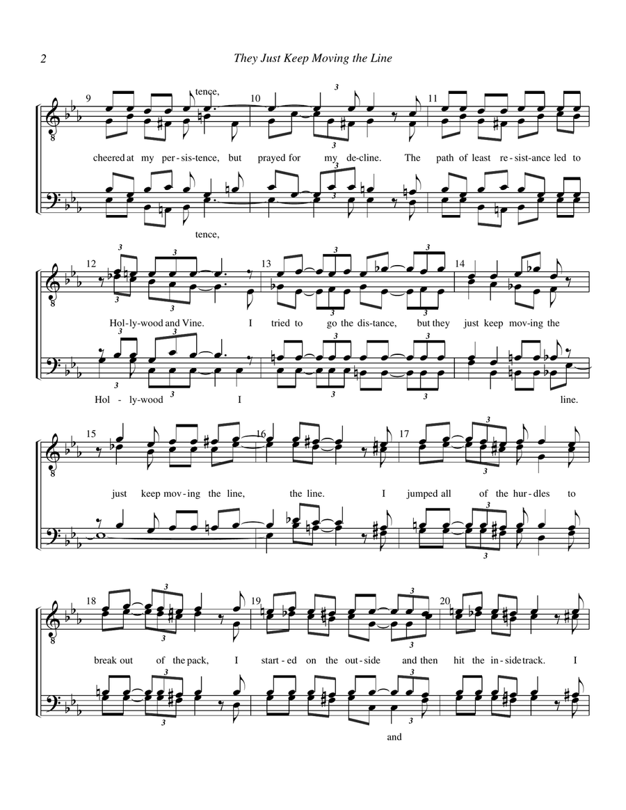 Medley: They Just Keep Moving The Line with Almost There TTBB scores gallery preview page 2
