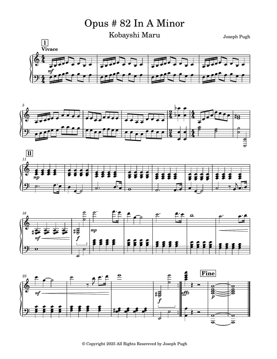 Opus #82 In A Minor Opus #82 In A Minor Piano Solo scores gallery preview page 1