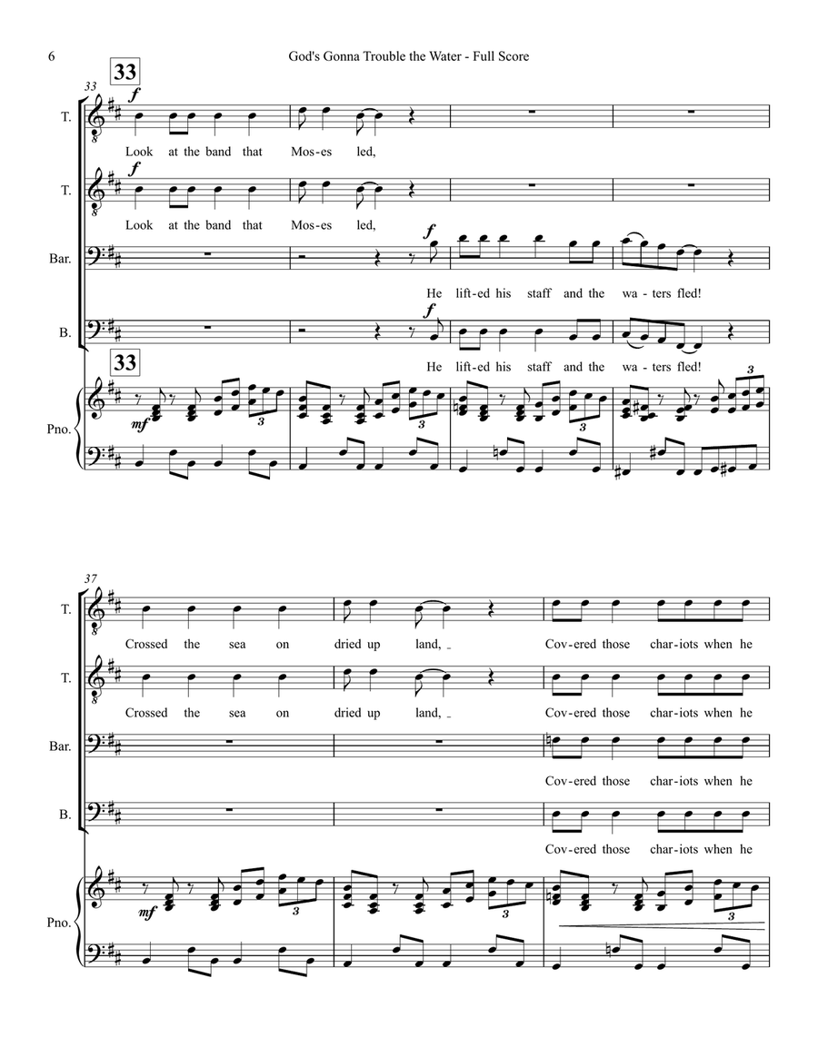 God's Gonna Trouble the Water - TTBB choir TTBB scores gallery preview page 6