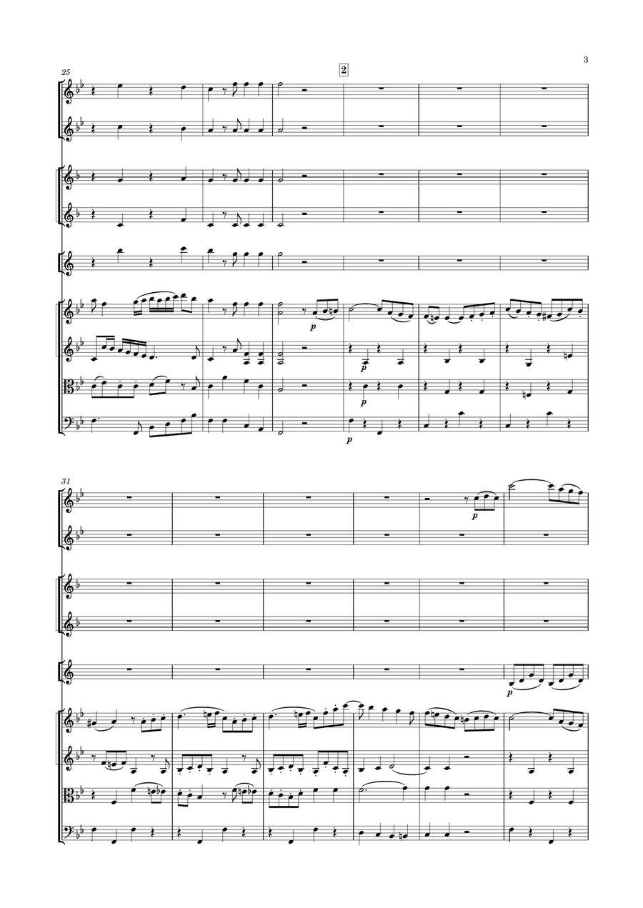 Dimmler - Clarinet Concerto No.2 in B flat major Full Orchestra scores gallery preview page 4