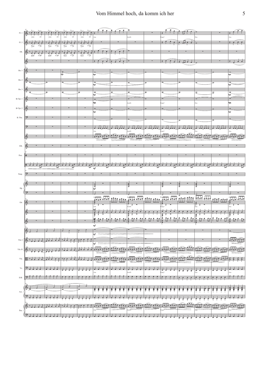 Vom Himmel Hoch ( From Heav'n on High ) Full Orchestra scores gallery preview page 5