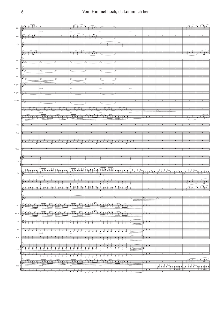 Vom Himmel Hoch ( From Heav'n on High ) Full Orchestra scores gallery preview page 6