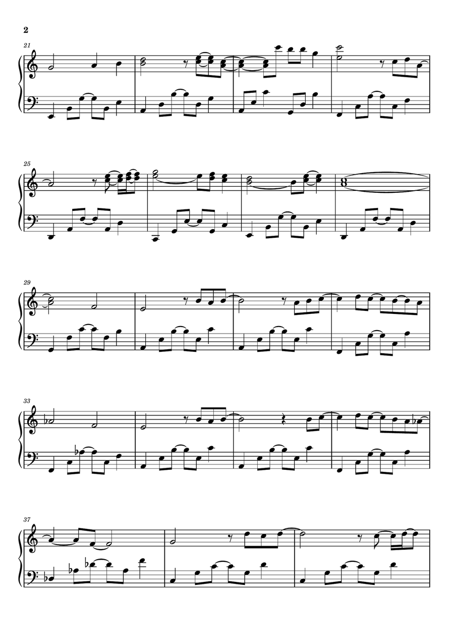 Hunting High And Low Hunting High And Low Piano Solo scores gallery preview page 2