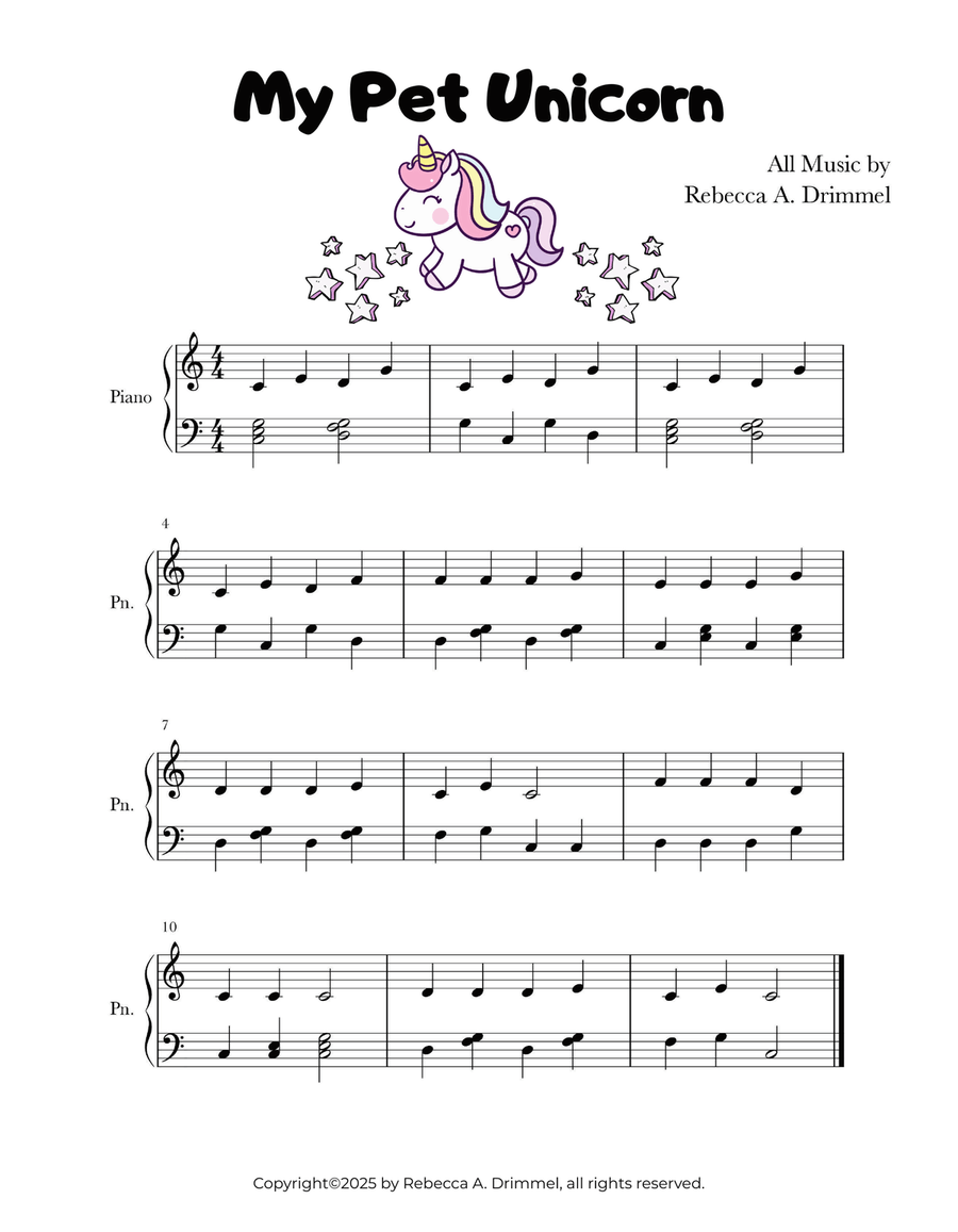 My Pet Unicorn My Pet Unicorn Easy Piano scores gallery preview page 1
