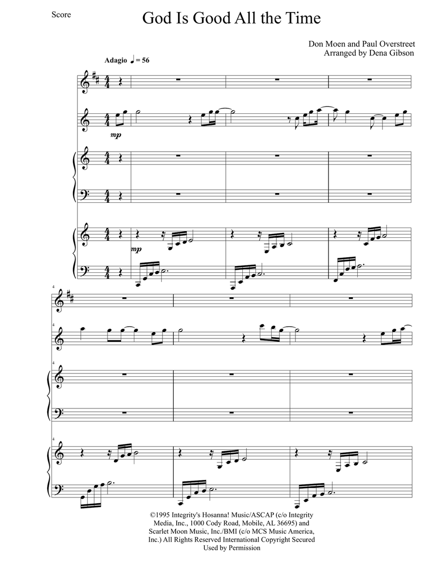 God Is Good All The Time God Is Good All The Time Woodwind Duet scores gallery preview page 1