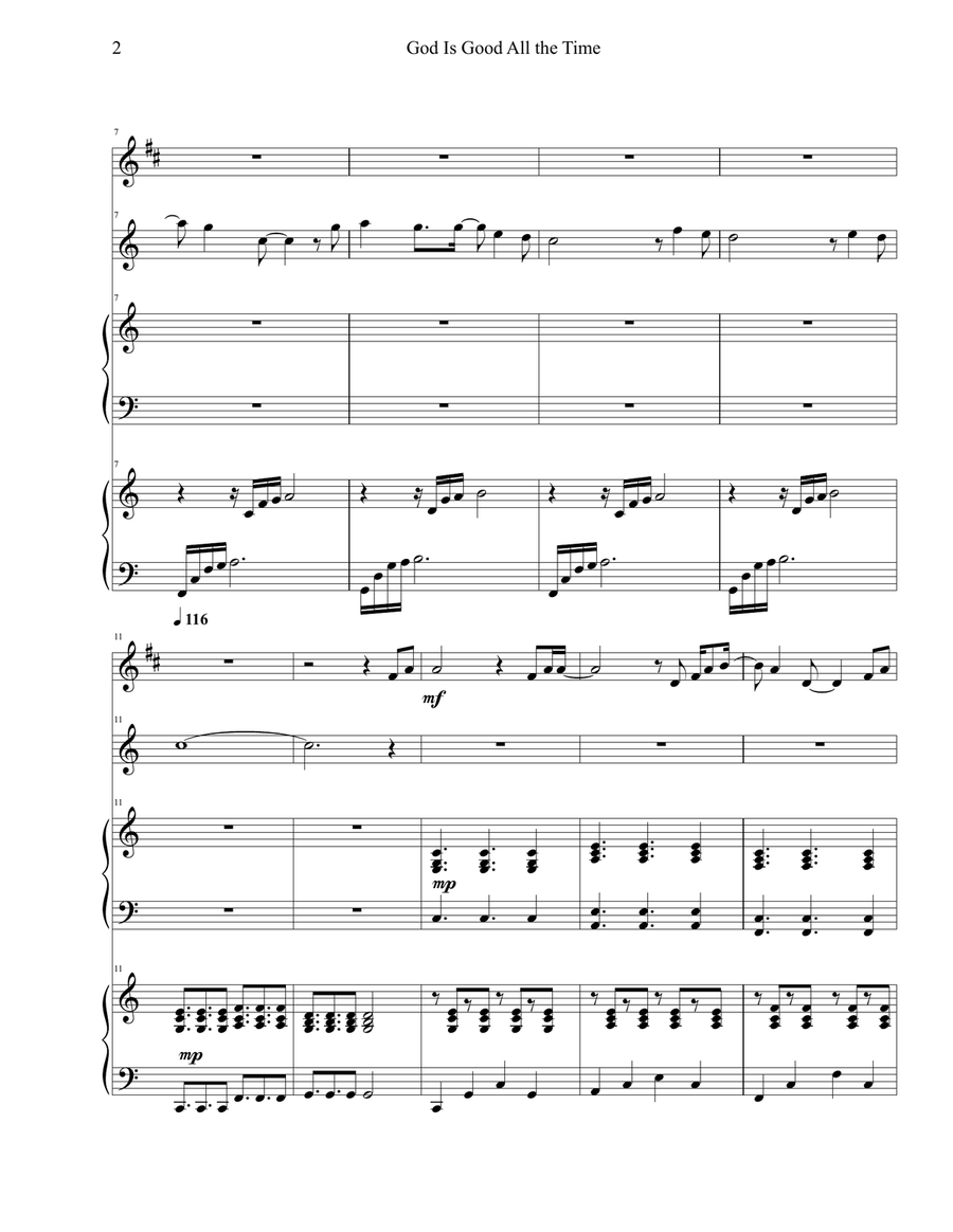 God Is Good All The Time God Is Good All The Time Woodwind Duet scores gallery preview page 2