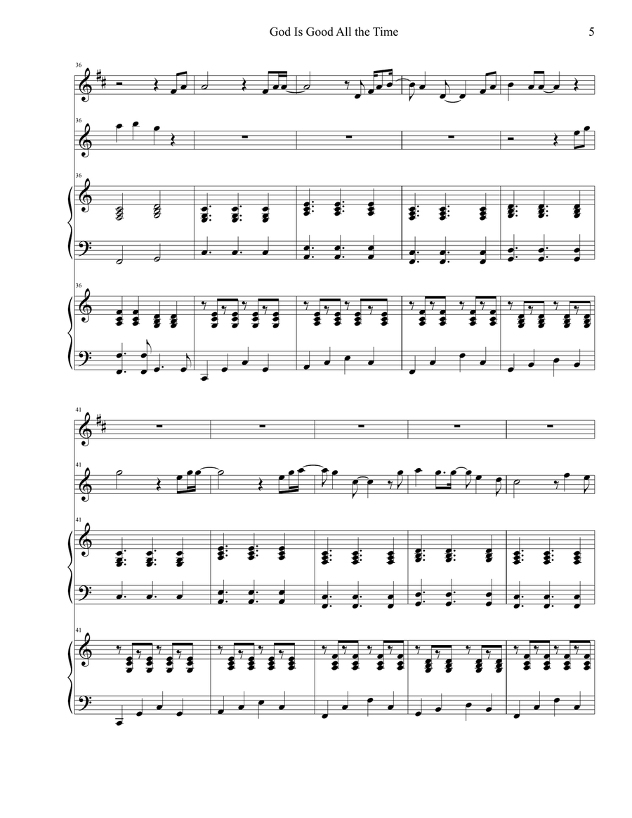 God Is Good All The Time God Is Good All The Time Woodwind Duet scores gallery preview page 5