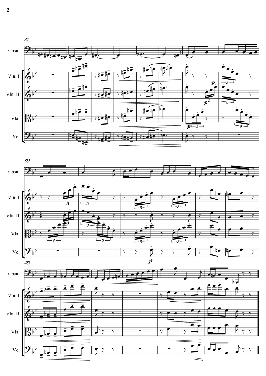 The Elephant from Carnival of The Animals Chamber Music scores gallery preview page 2