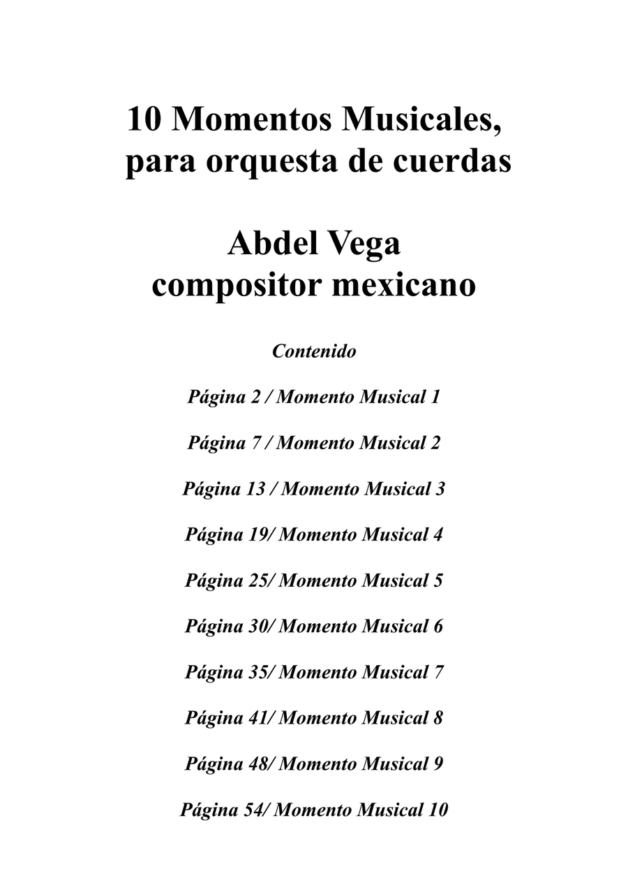 10 Momentos Musicales para orquesta de cuerdas Chamber Music scores gallery preview page 2