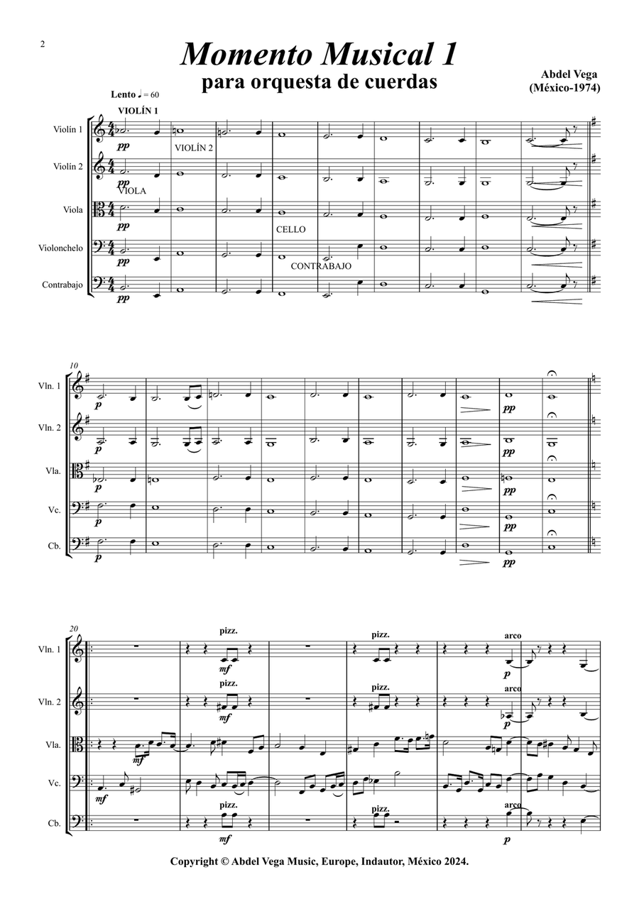 10 Momentos Musicales para orquesta de cuerdas Chamber Music scores gallery preview page 3