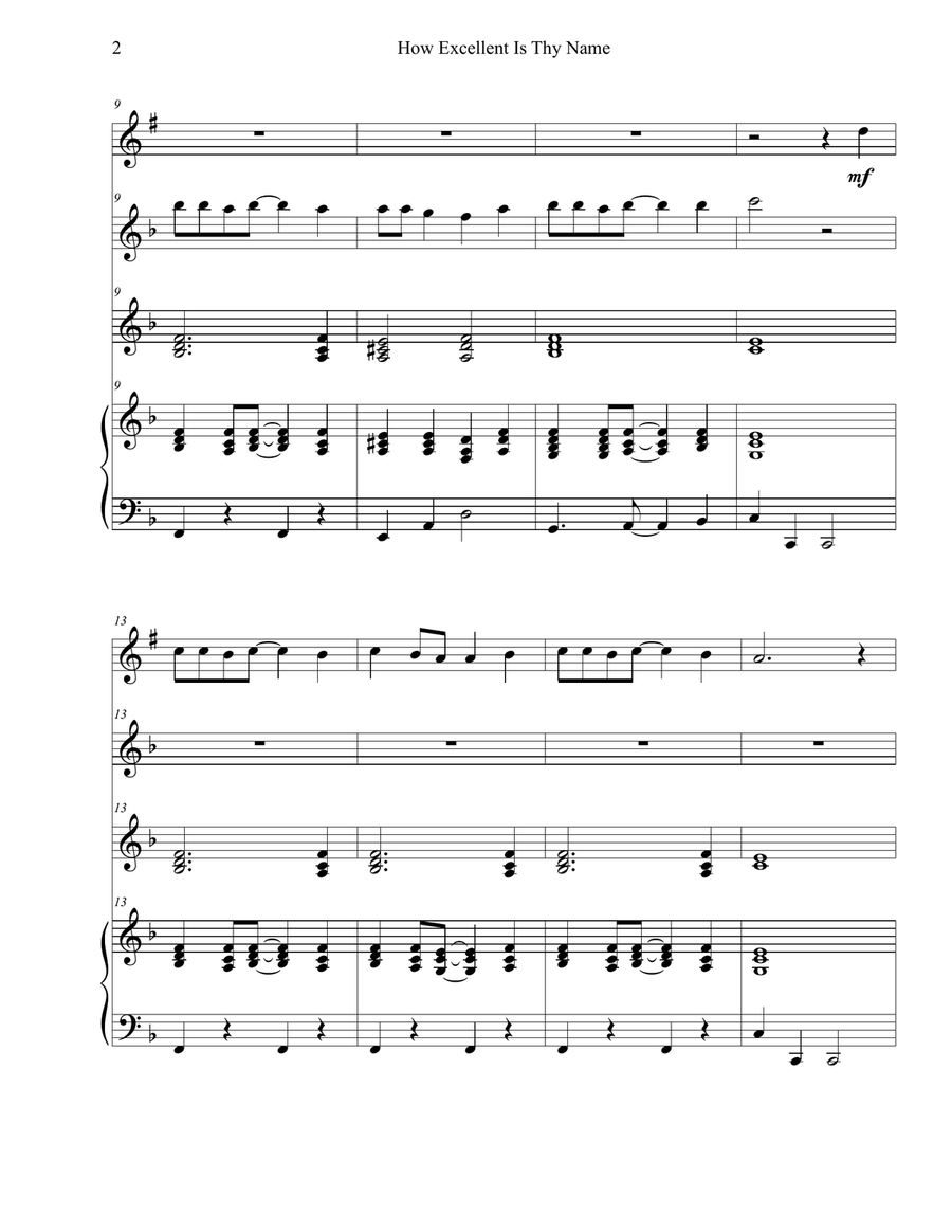 How Excellent Is Thy Name Woodwind Duet scores gallery preview page 2