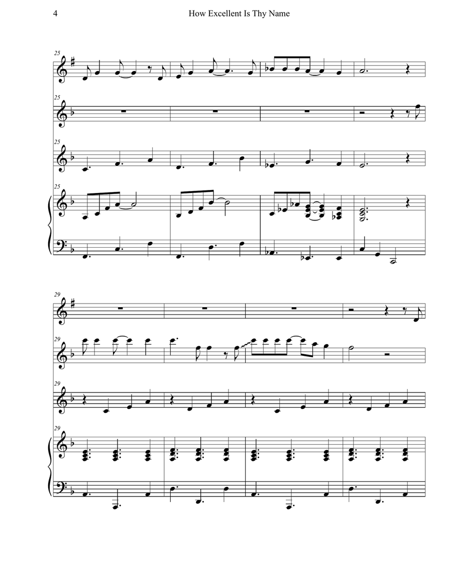 How Excellent Is Thy Name Woodwind Duet scores gallery preview page 4