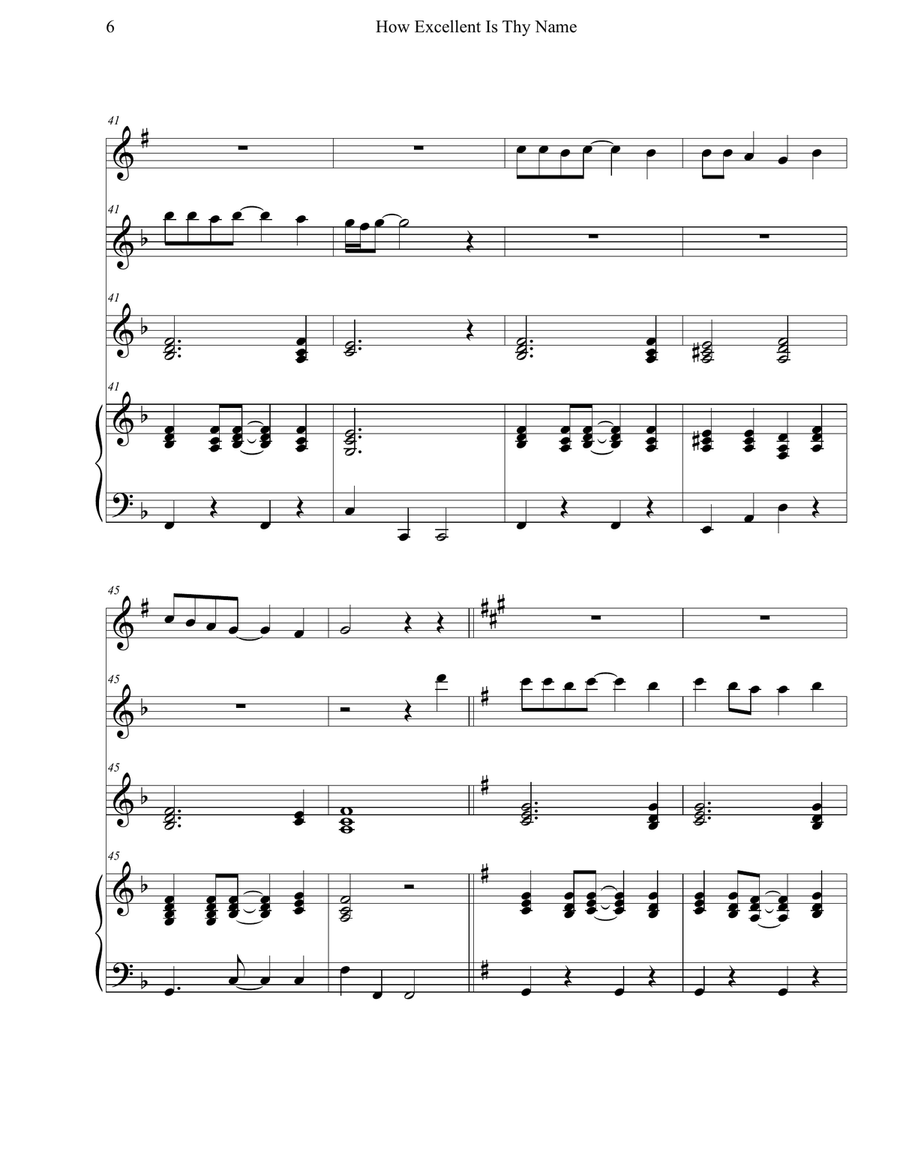 How Excellent Is Thy Name Woodwind Duet scores gallery preview page 6