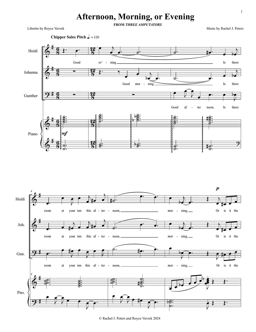 Afternoon, Morning, Or Evening Piano, Vocal scores gallery preview page 2