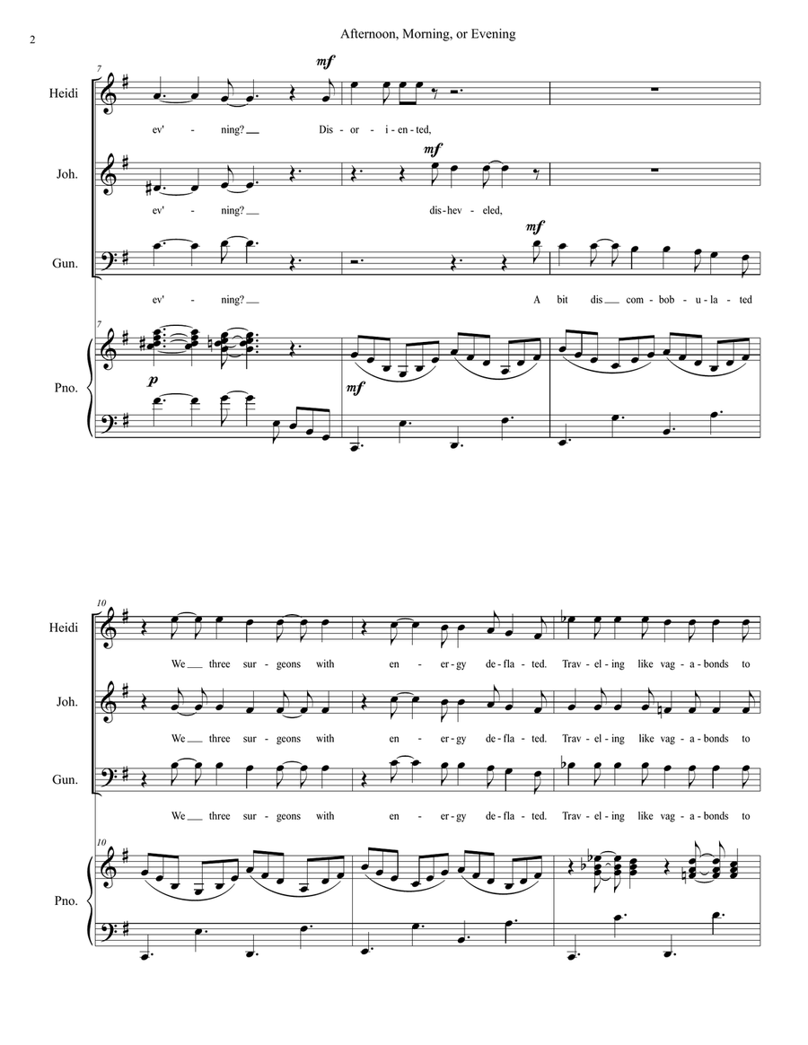 Afternoon, Morning, Or Evening Piano, Vocal scores gallery preview page 3
